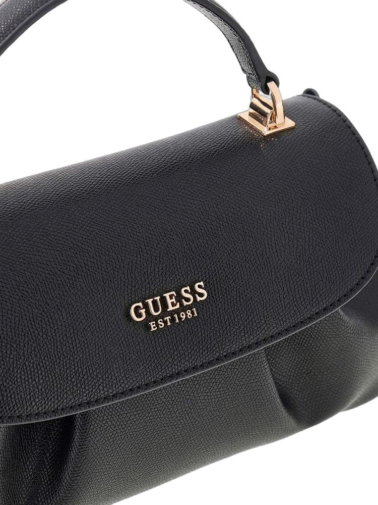 Guess Top Handle Bag — Black Polyurethane