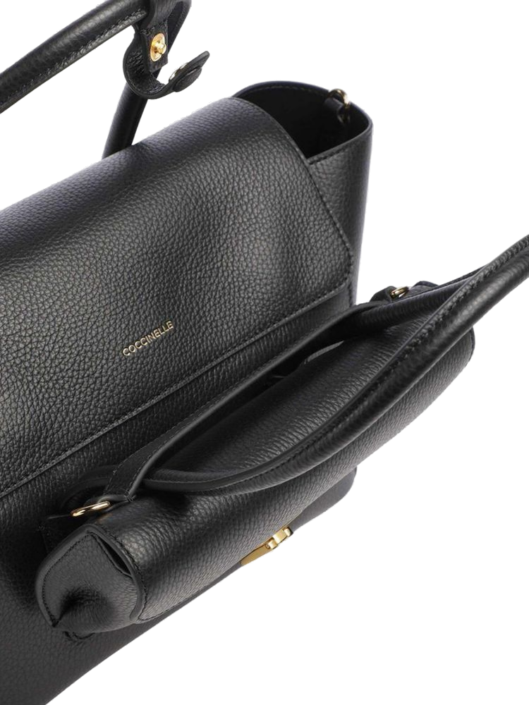 Coccinelle Top Handle Bag — Black Cowhide