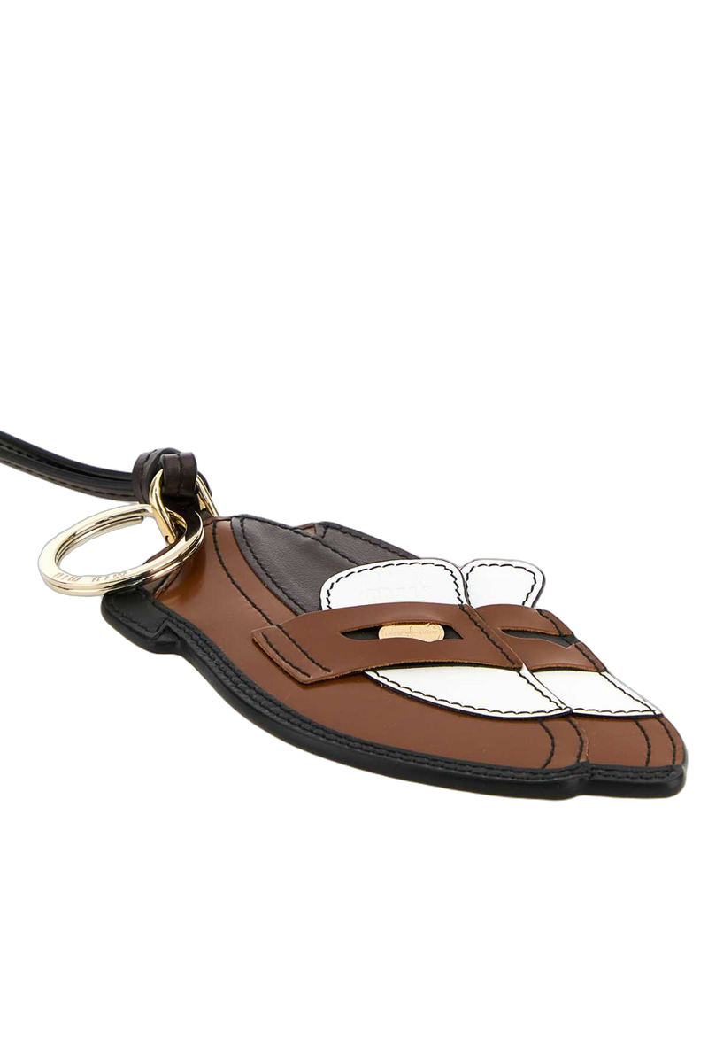 Miu Miu Leather Key Case — Brown Keychains