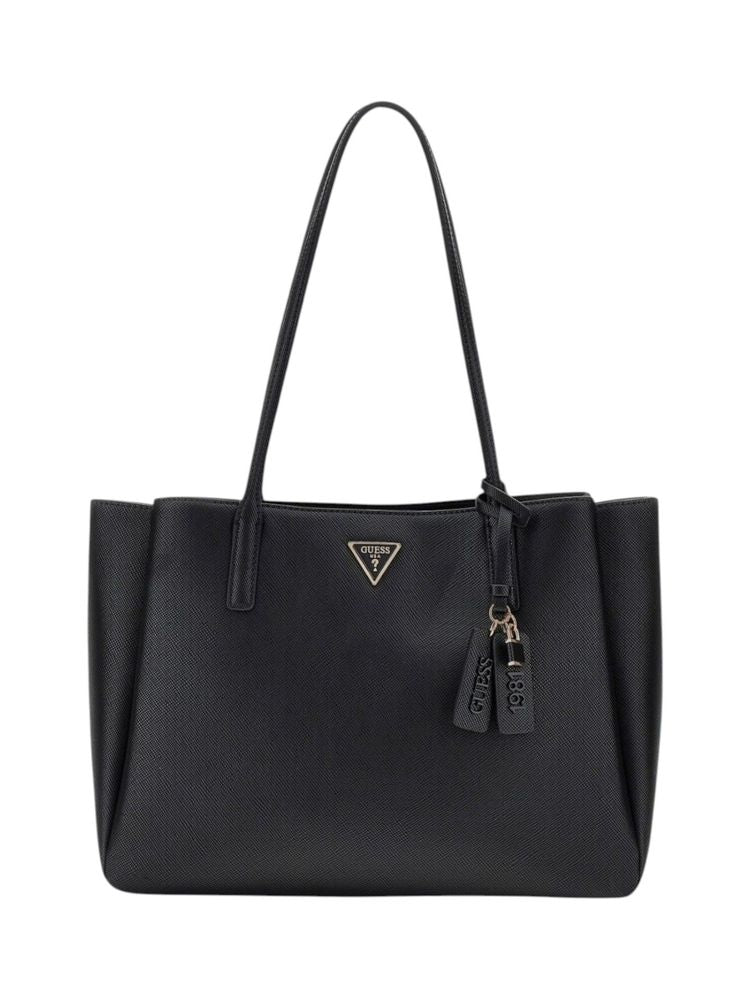 Guess Noelle Ii Tech Tote Bag — Black Polyurethane