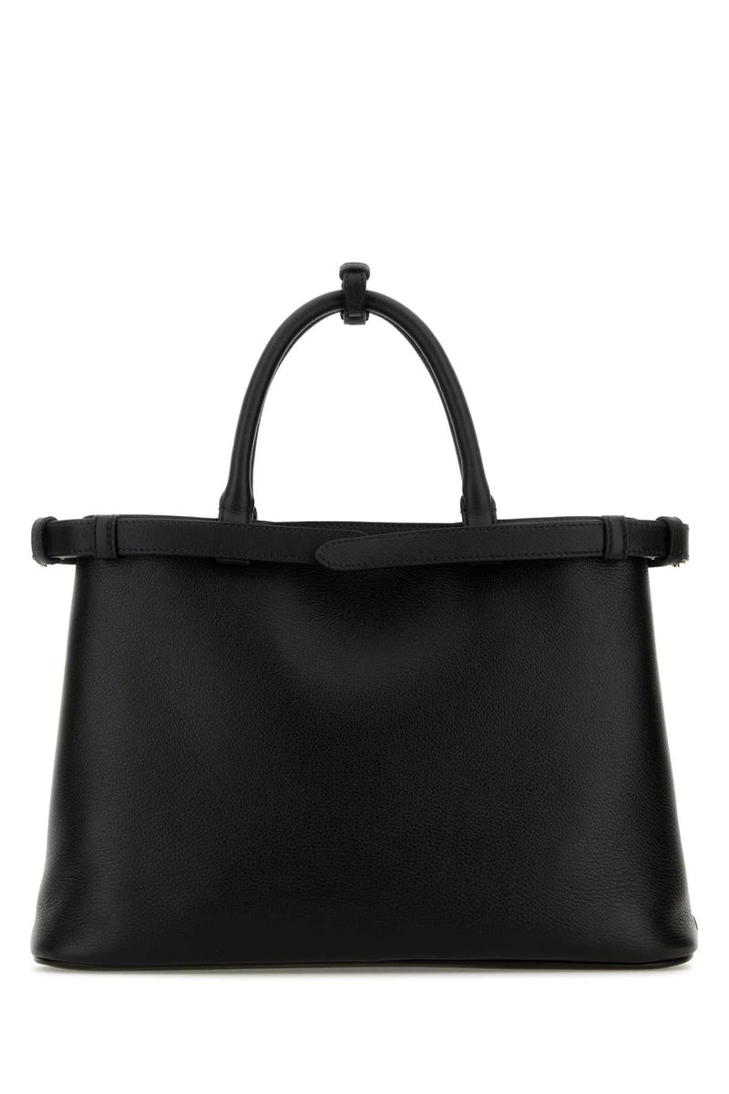 Prada Leather Top Handle Bag — Black