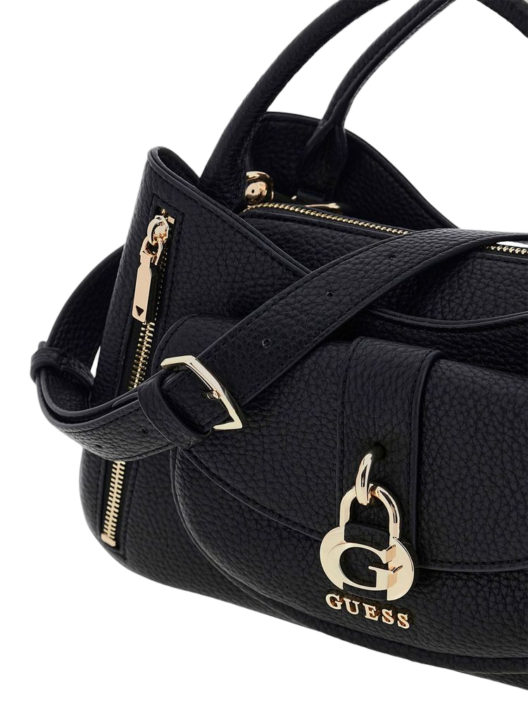 Guess Jessa Girlfriend Shoulder Bag — Black Polyurethane