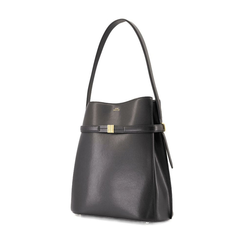 Toteme Belted Cowhide Bucket Bag — Black