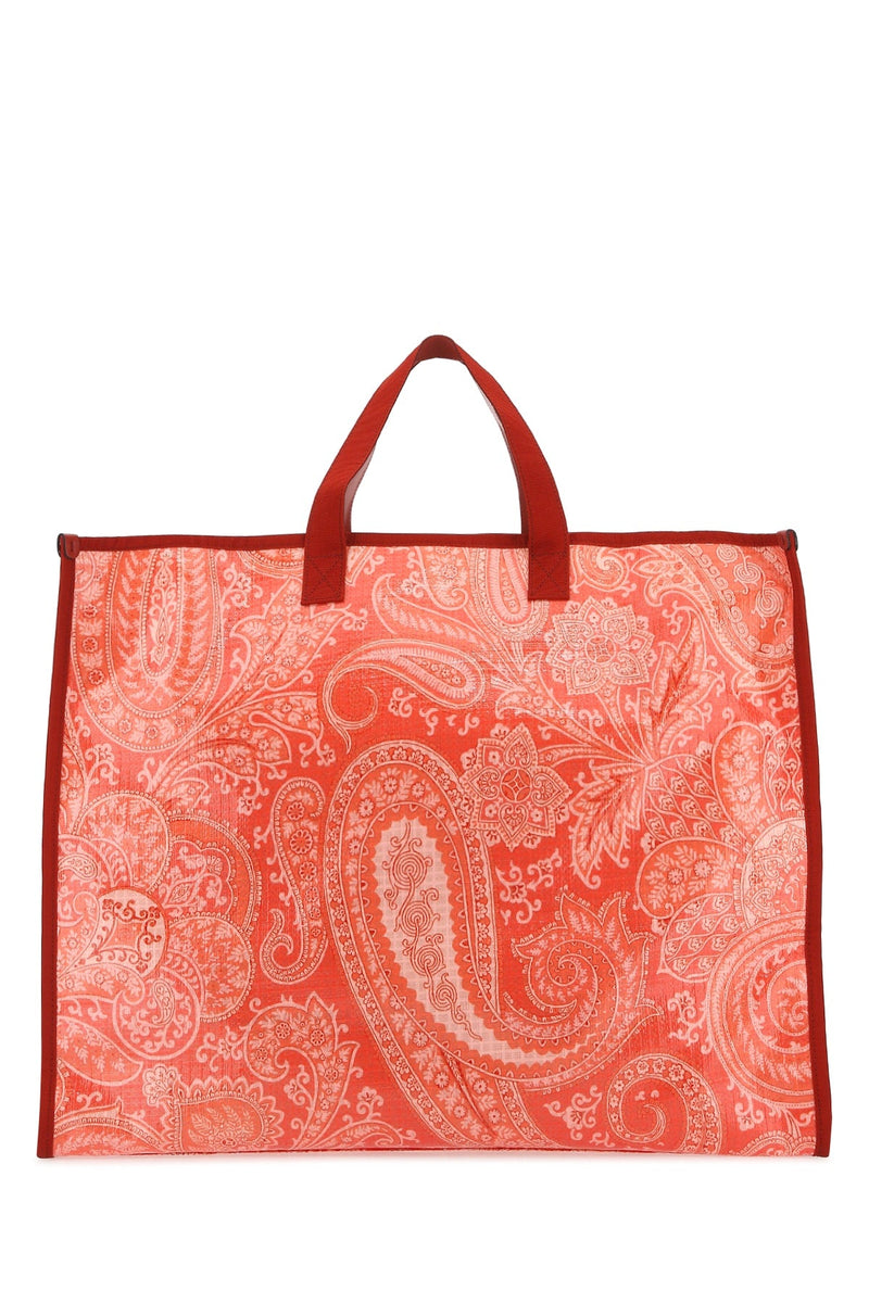 Etro Paisley Jacquard Tote Bag — Red