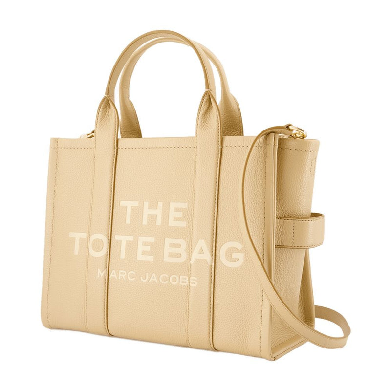 Marc Jacobs Structured Cowhide Tote Bag — Beige