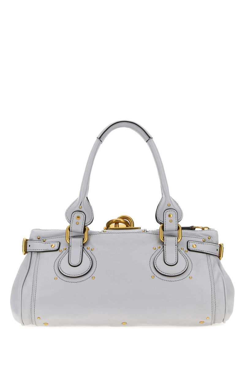Chloé Leather Shoulder Bag — Gray