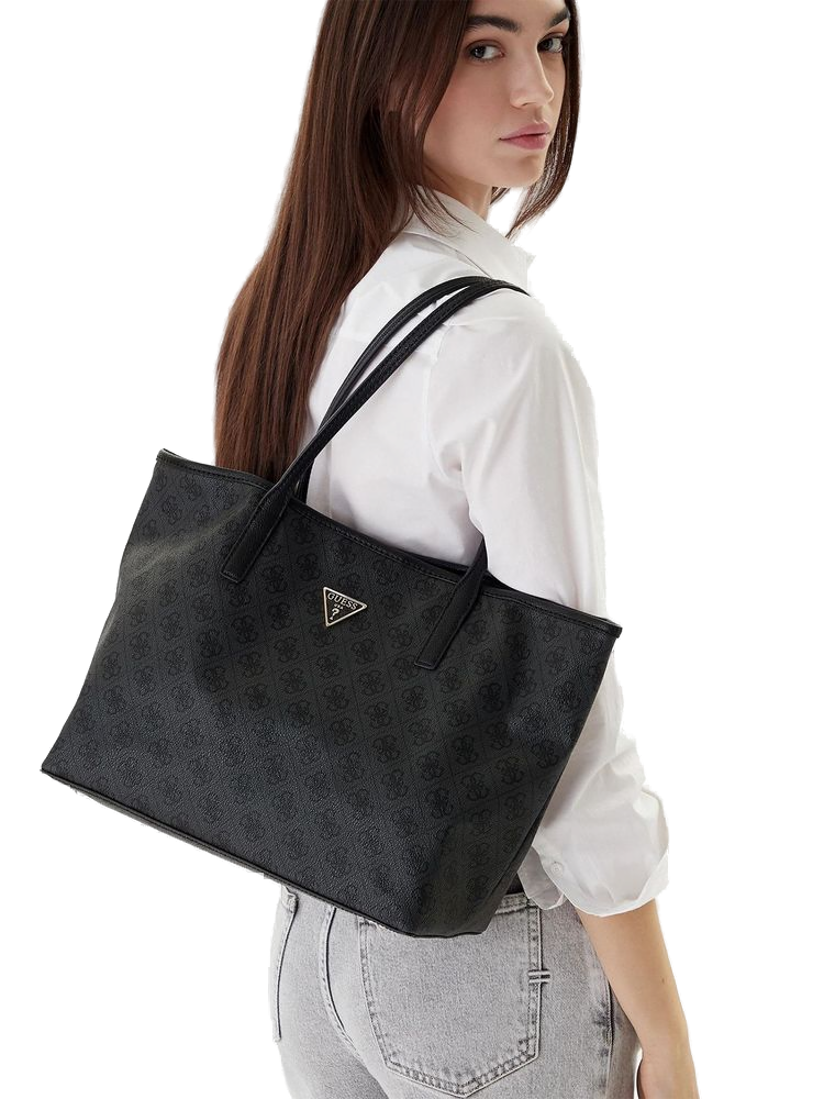 Guess Tote Bag — Black Polyurethane