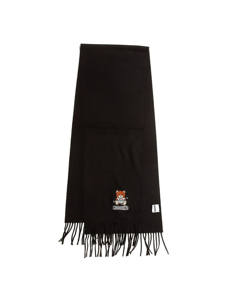 Moschino Lambswool Scarf — Black Scarfs