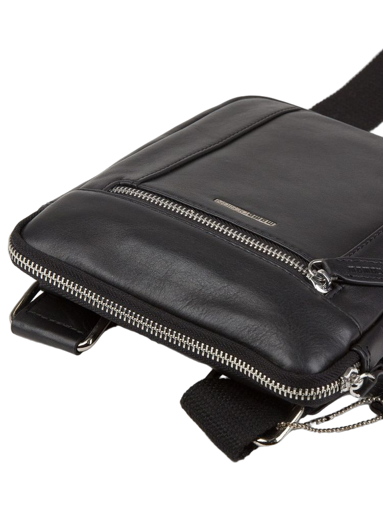 Momo Design Mixed Leather And Textile Shoulder Bag — Black