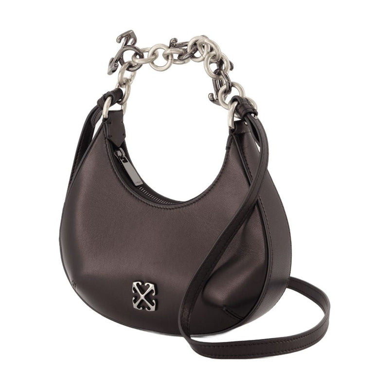Off-White Hemisphere Shoulder Bag — Black Lambskin