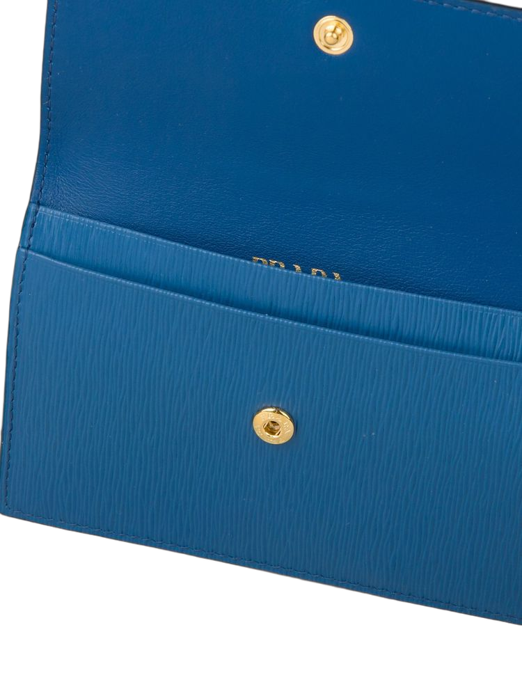 Prada Saffiano Leather Wallet — Blue