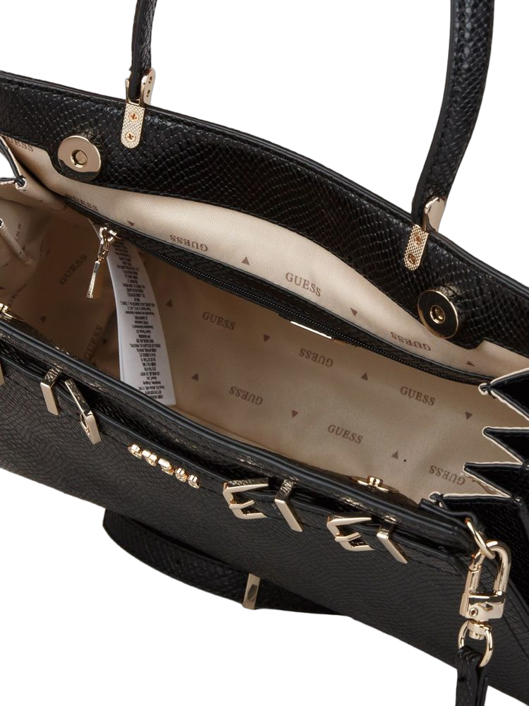 Guess Dovie Shoulder Bag — Black Polyurethane
