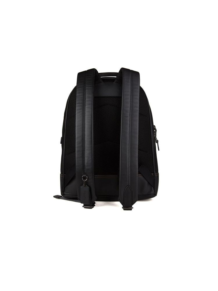 Coach Leather Backpack — Black