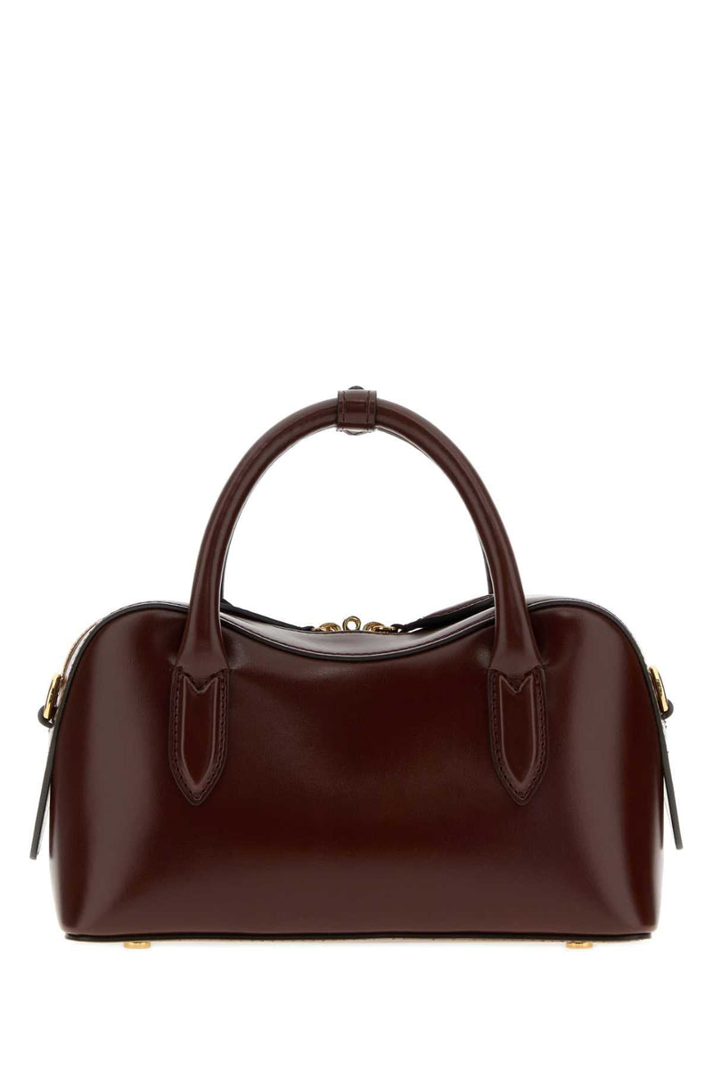 Stella Mccartney Polished Leather Top Handle Bag — Brown