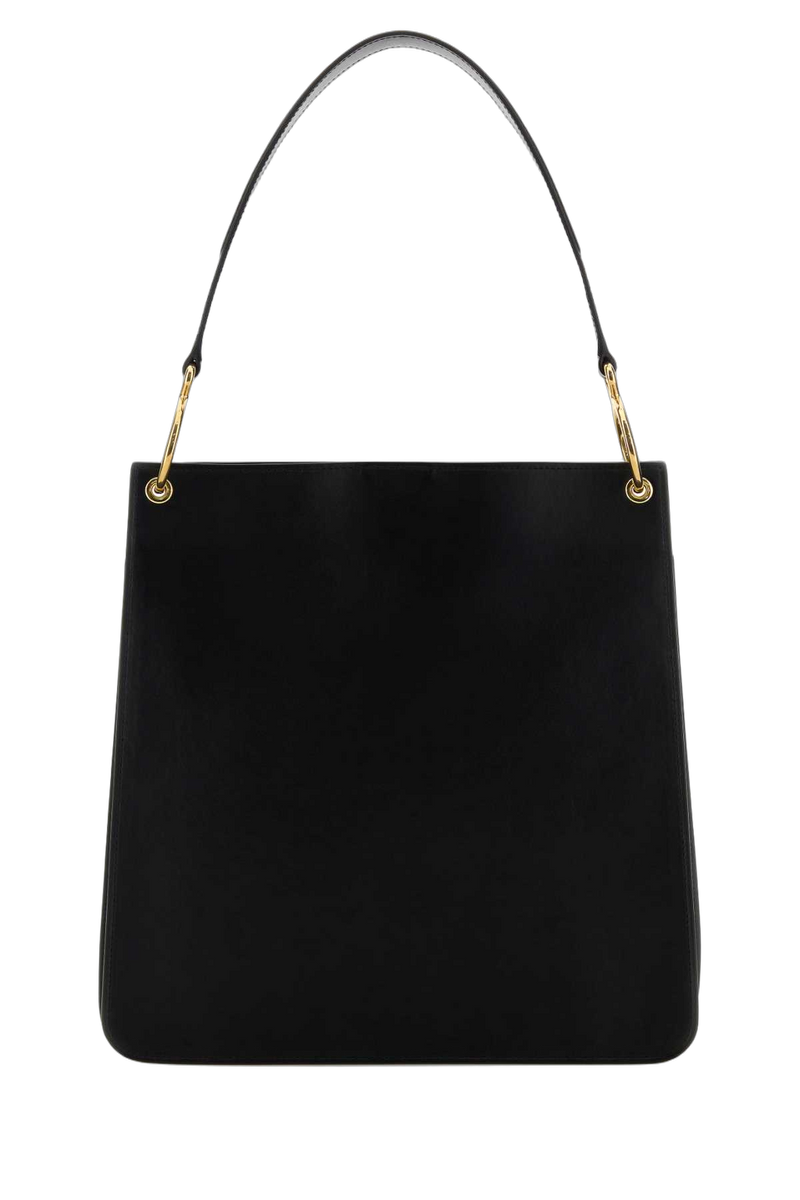 Jil Sander Calf Leather Shoulder Bag — Black