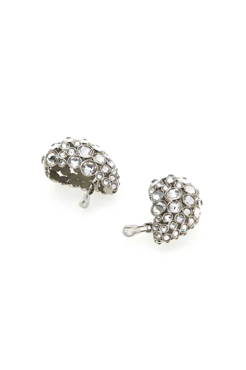 Valentino Garavani Crystal Cluster Earrings — Silver