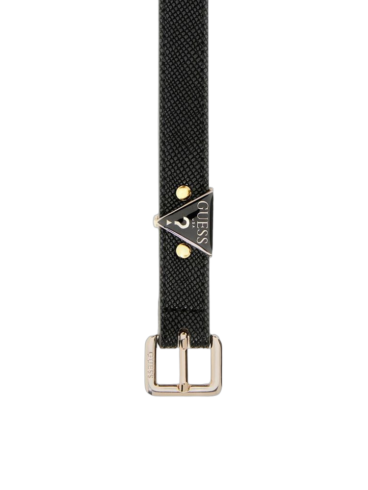 Guess Logo-Embellished Polyester Belt — Black
