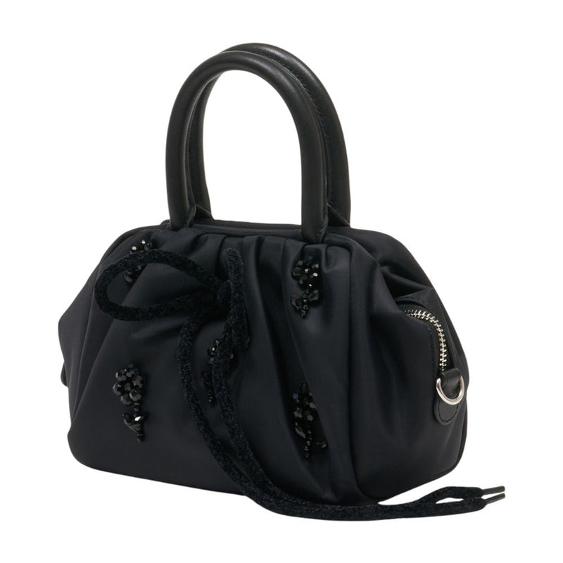 Simone Rocha Gathered Synthetic Top Handle Bag — Black