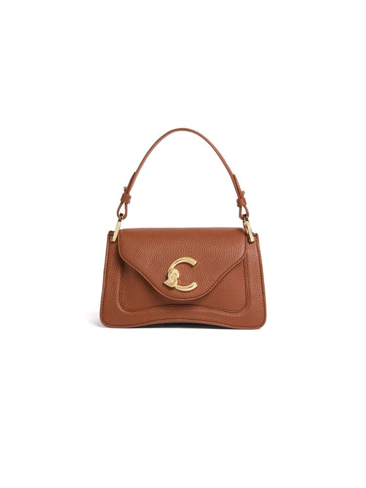 Coccinelle Shoulder Bag — Brown Grained Leather