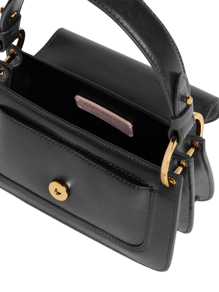 Coccinelle Top Handle Bag — Black Calf Split