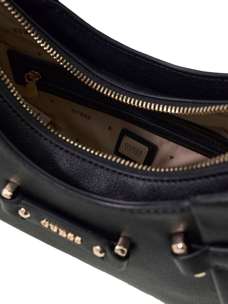 Guess Dorothy Shoulder Bag — Black Polyurethane