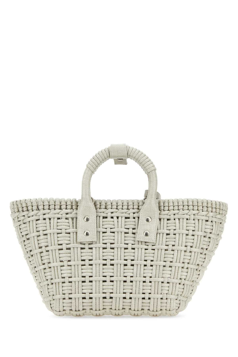 Balenciaga Woven Raffia Tote Bag — Beige
