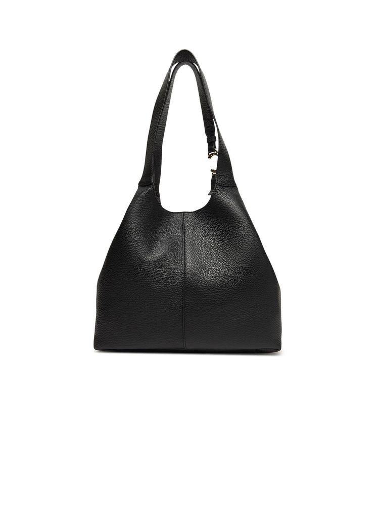 Coccinelle C-Easy Shoulder Bag — Black Grained Leather