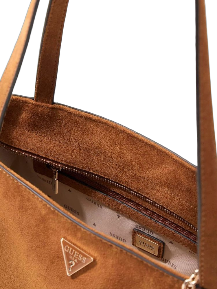 Guess Devon Shoulder Bag — Cognac Polyester