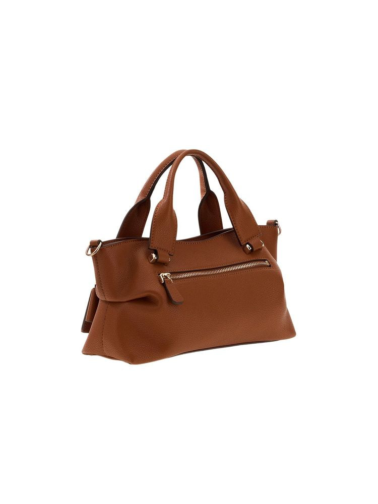 Guess Pebbled Polyurethane Shoulder Bag — Brown