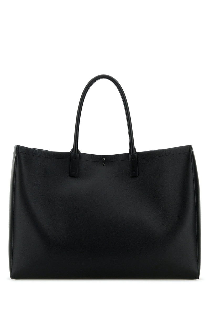 Valentino Garavani Calf Leather Tote Bag — Black Calfleatherbostaurus