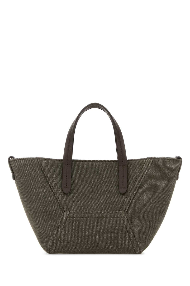 Brunello Cucinelli Canvas Tote Bag — Green