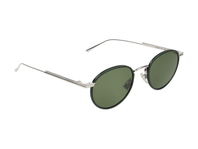 Bottega Veneta Bv1389s Round Metal Frame Sunglasses — Silver