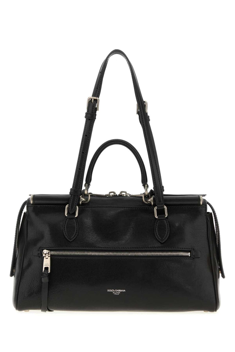 Dolce & Gabbana Calf Leather Shoulder Bag — Black Hand