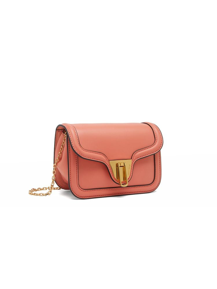 Coccinelle Smooth Cowhide Flap Crossbody Bag — Orange