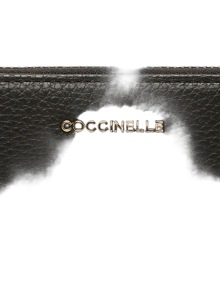 Coccinelle Grained Cowhide Wallet — Black