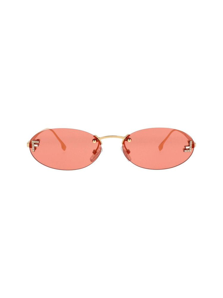 Fendi Fe4075us Crystal Metal Sunglasses — Gold
