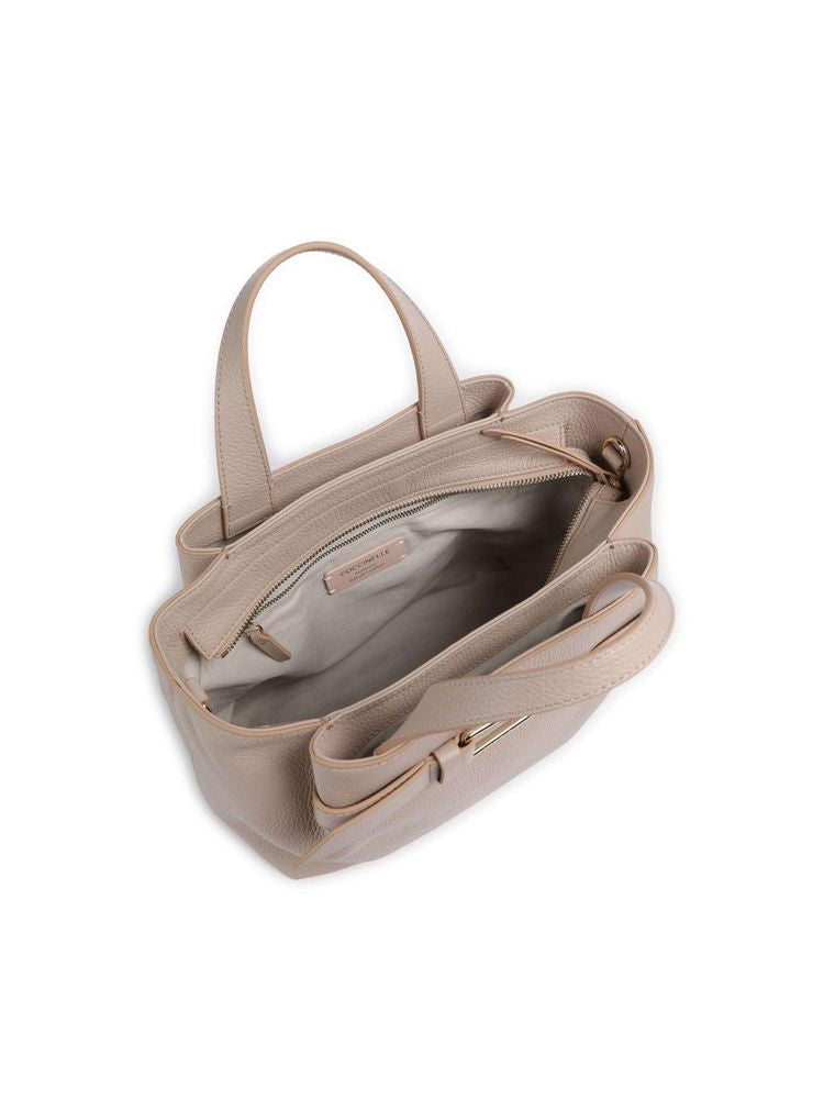 Coccinelle Malory Top Handle Bag — Beige Cowhide