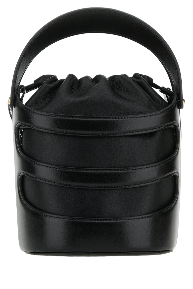 Alexander Mcqueen Quilted Calfskin Bucket Bag — Black Lb Vitello
