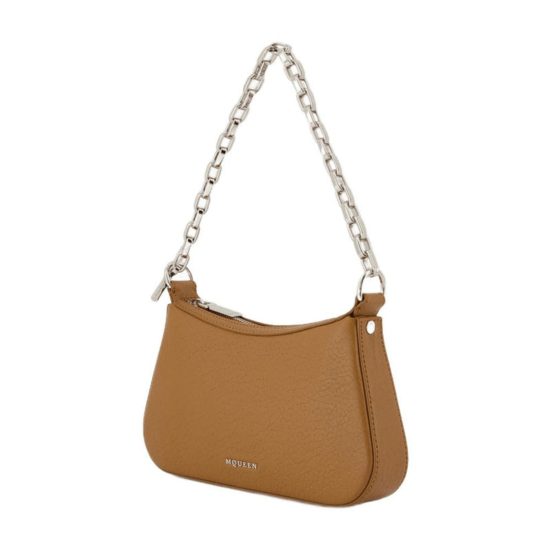 Alexander Mcqueen Lambskin Shoulder Bag — Brown