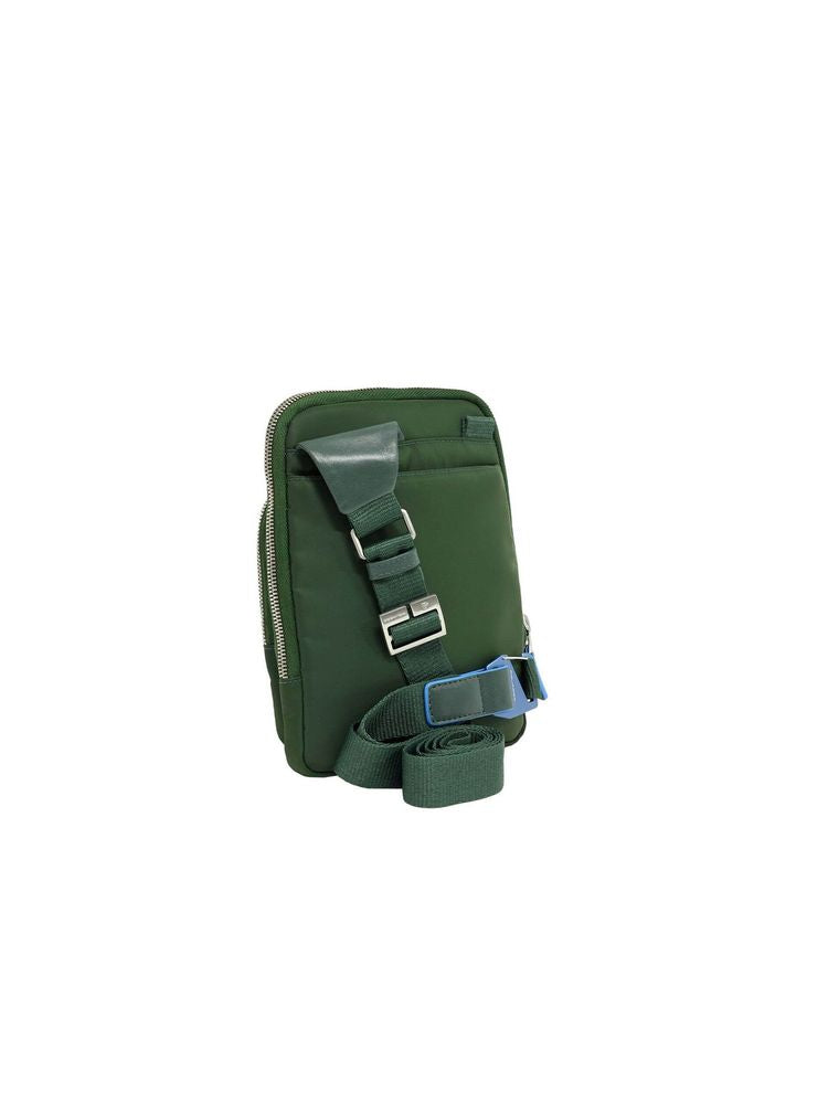 Piquadro Ryan Crossbody Bag — Green Recycled Nylon