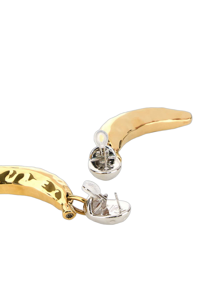 Chloé Curved Perforated Earrings — Gold Exterior: Brass