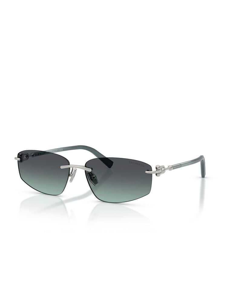 Tiffany 3114 Rimless Metal Sunglasses — Gray