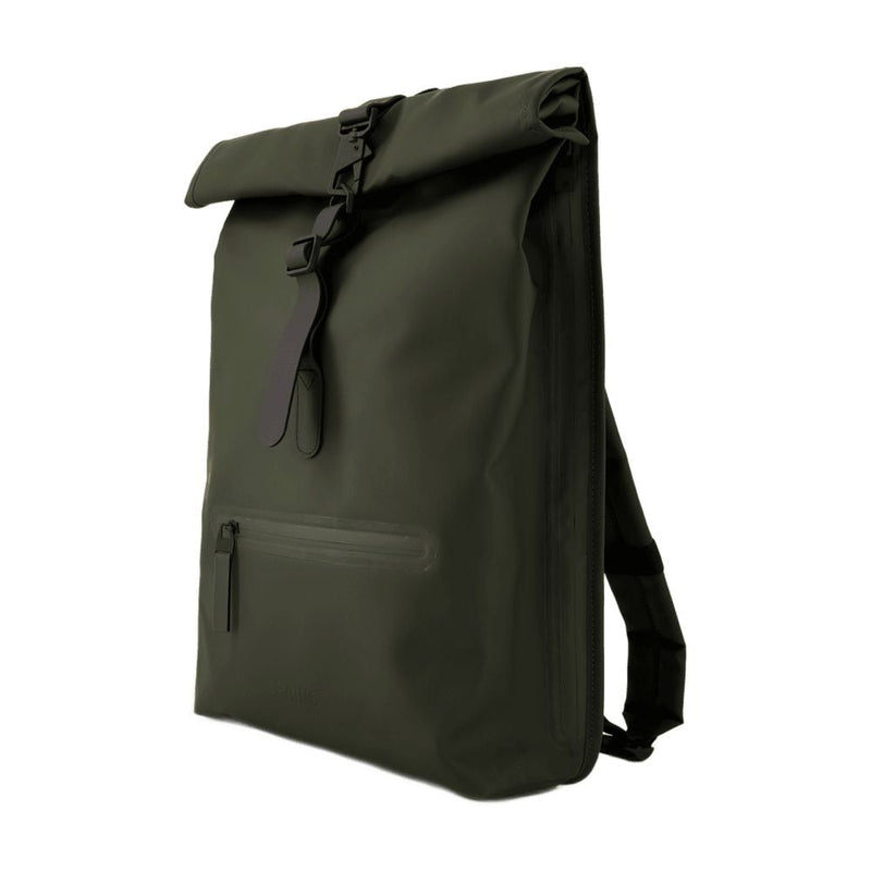 Rains Roll-Top Synthetic Backpack — Green