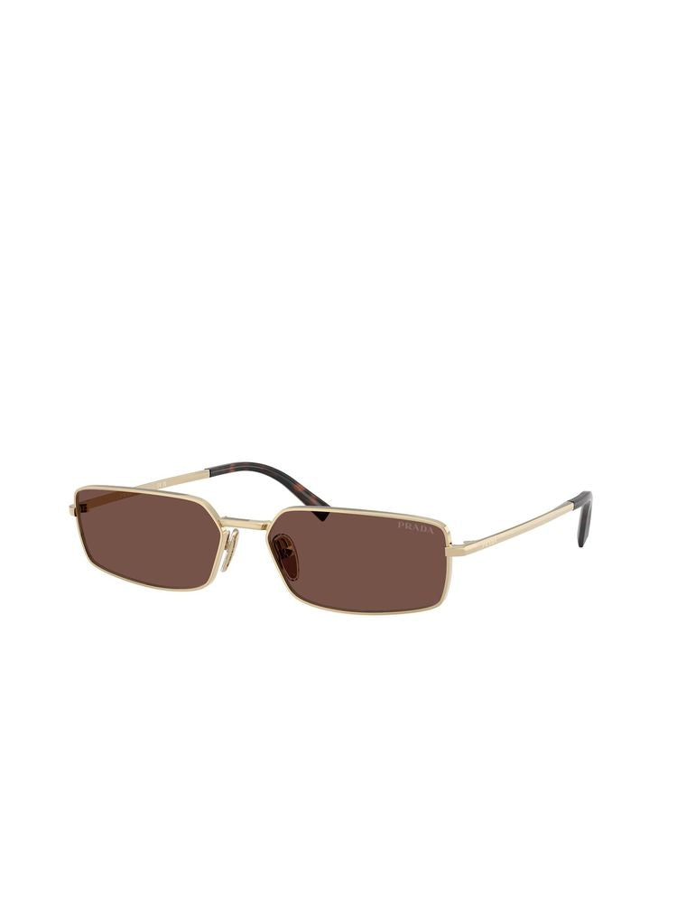 Prada A60s Rectangular Metal Sunglasses — Gold