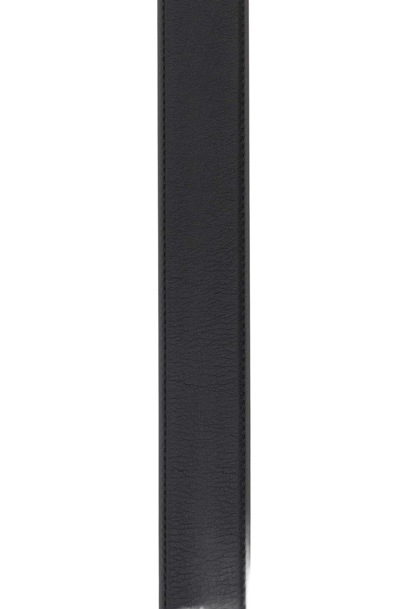 Versace Medusa Head Leather Plate Buckle Belt — Black Exterior