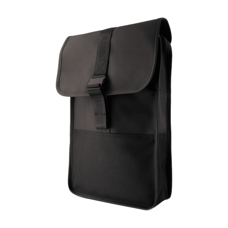 Rains Synthetic Roll-Top Backpack — Black