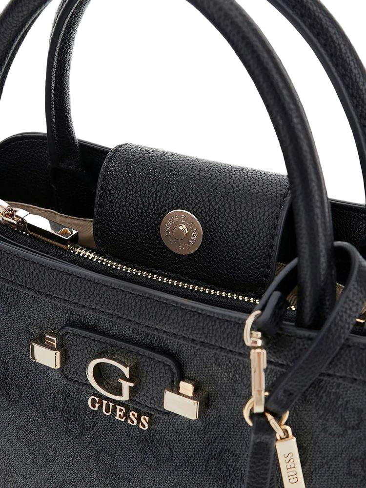 Guess Lindsey Girlfriend Shoulder Bag — Black Polyurethane