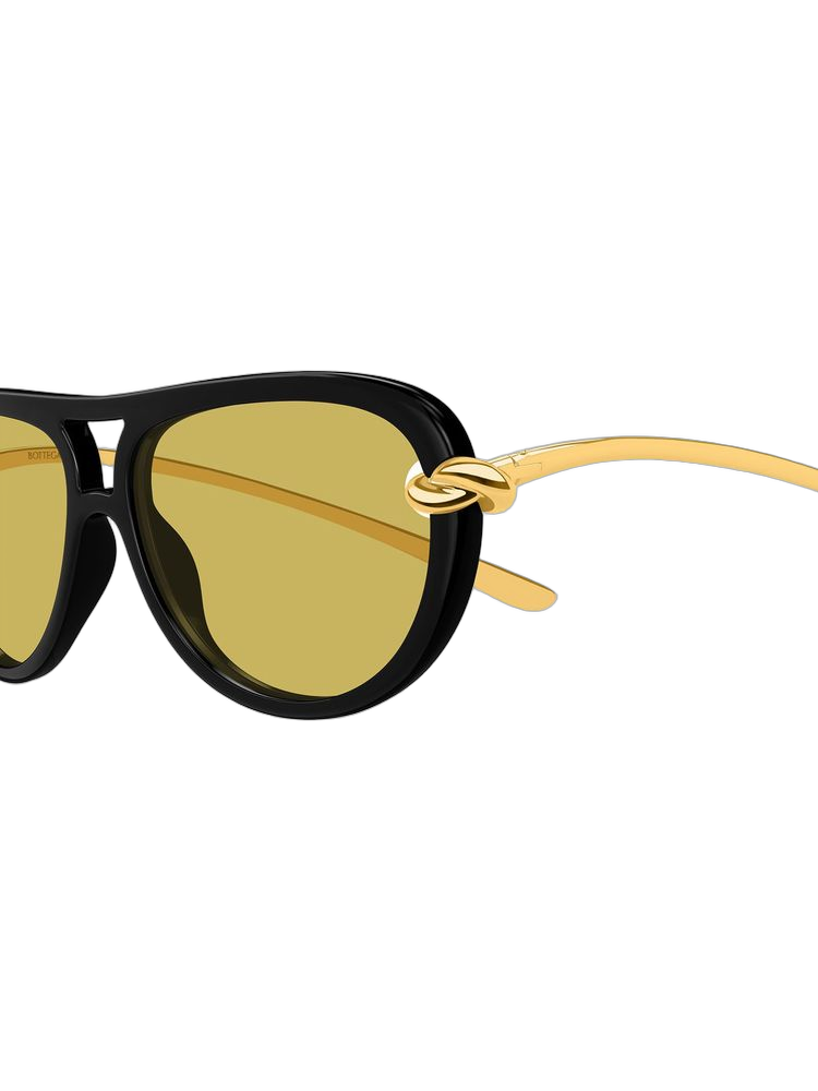 Bottega Veneta Bv1418s Pilot-Frame Bio Injection Sunglasses — Black