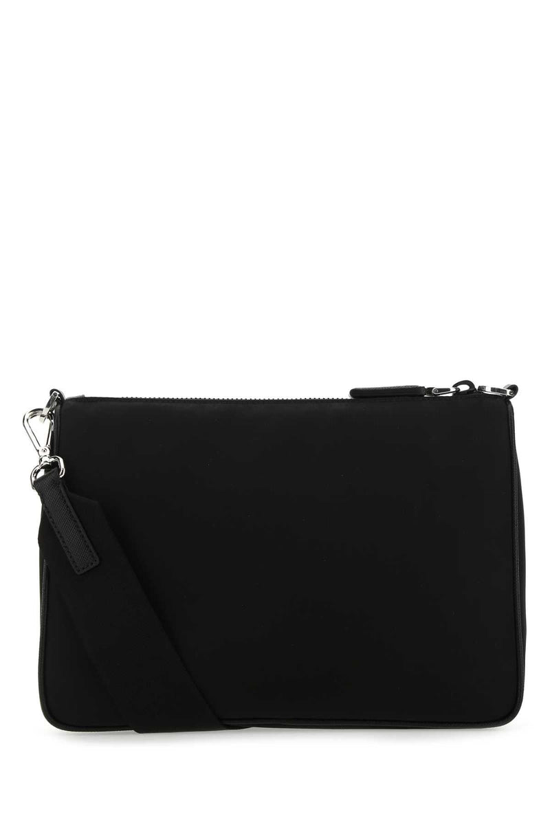 Prada Re-Nylon Crossbody Bag — Black Poliammidericiclata-vitello