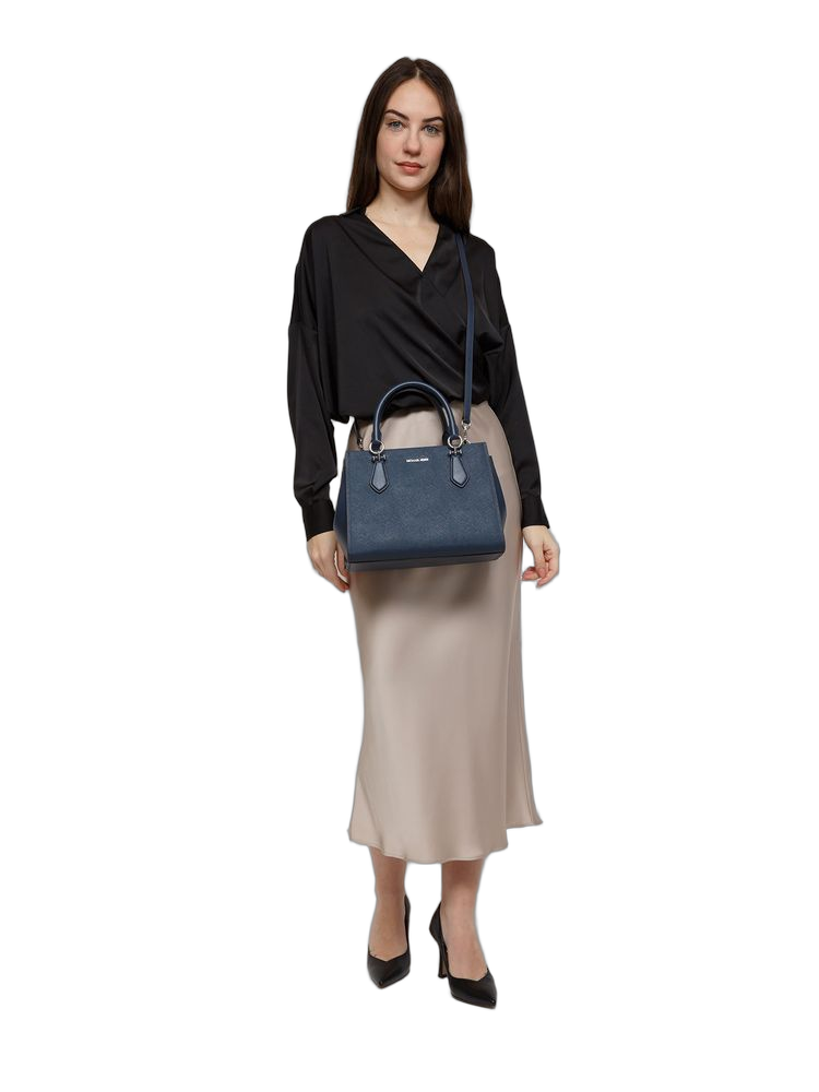 Michael Kors Marilyn Satchel — Navy Leather